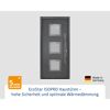 Alu-Stahlhaustür 'ISOPRO IP 810S' anthrazit metallic rechts 110 x 210 cm