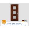 Alu-Stahlhaustür 'ISOPRO IP 810S' eichefarben dunkel rechts 110 x 210 cm