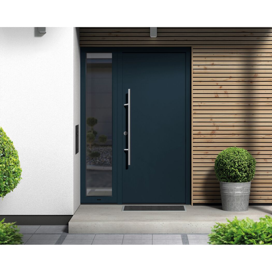 Alu-Stahlhaustür 'ISOPRO Secur IPS 010' anthrazitgrau links 110 x 210 cm