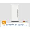 Alu-Stahlhaustür 'ISOPRO Secur IP 810S' verkehrsweiß rechts 110 x 210 cm