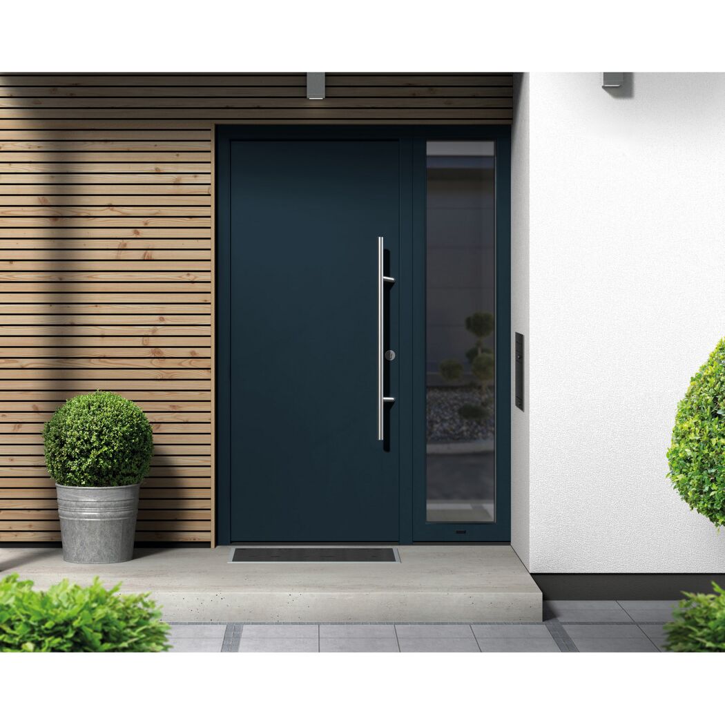 Alu-Stahlhaustür 'ISOPRO Secur IPS 010' anthrazitgrau rechts 110 x 210 cm