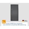 Alu-Stahlhaustür 'ISOPRO Secur IPS 010' anthrazit metallic links 110 x 210 cm
