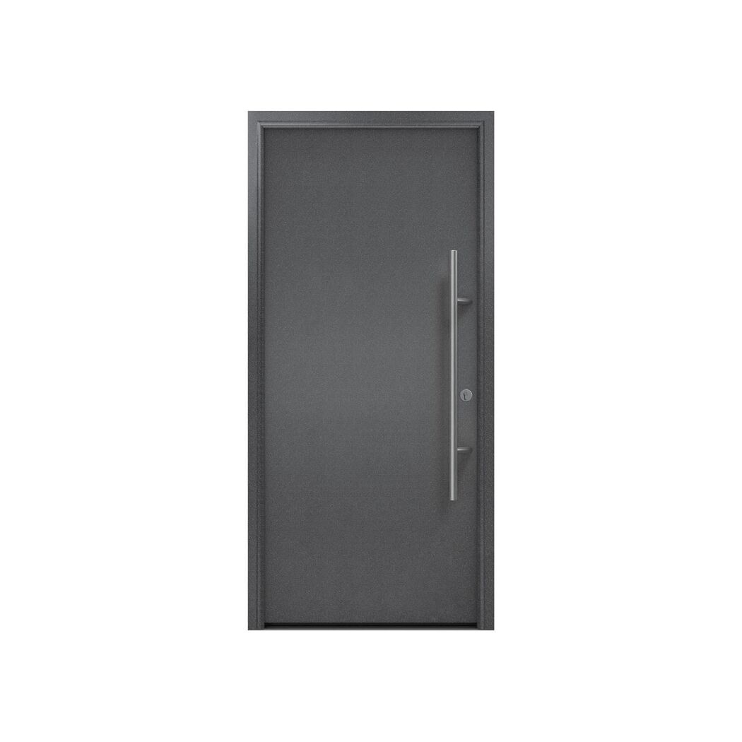 Alu-Stahlhaustür 'ISOPRO Secur IPS 010' anthrazit metallic rechts 110 x 210 cm