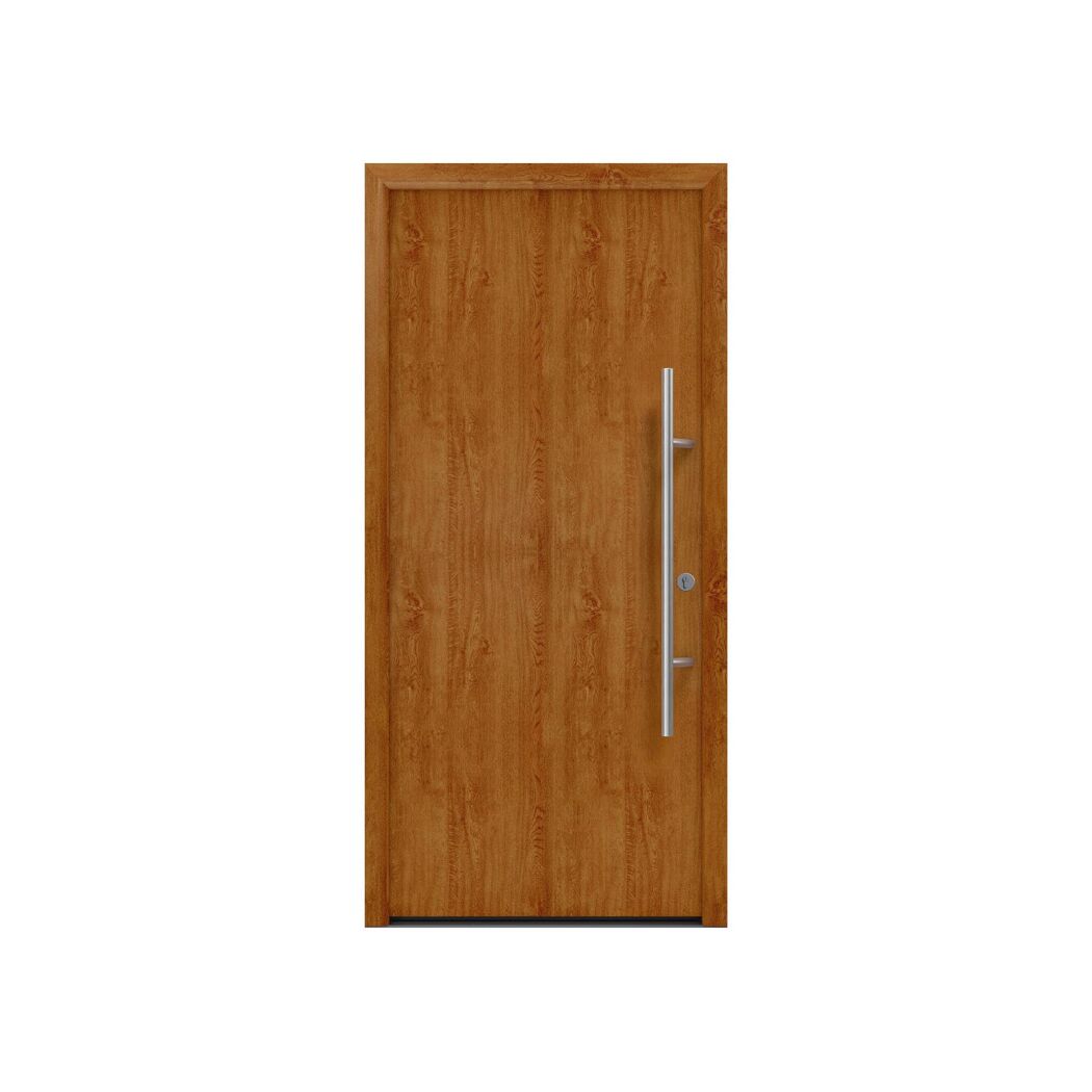 Alu-Stahlhaustür 'ISOPRO Secur IPS 010' Golden Oak rechts 110 x 210 cm