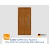 Alu-Stahlhaustür 'ISOPRO Secur IPS 010' Golden Oak rechts 110 x 210 cm