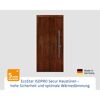 Alu-Stahlhaustür 'ISOPRO Secur IPS 015' eichefarben dunkel rechts 110 x 210 cm