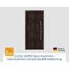 Alu-Stahlhaustür 'ISOPRO Secur IPS 015' Night Oak rechts 110 x 210 cm