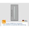 Alu-Stahlhaustür 'ISOPRO Secur IPS 020S' ral 9006 weißaluminium links 110 x 210 cm