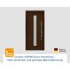 Alu-Stahlhaustür 'ISOPRO Secur IPS 020S' terrabraun rechts 110 x 210 cm