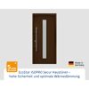 Alu-Stahlhaustür 'ISOPRO Secur IPS 020S' terrabraun links 110 x 210 cm