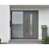 Alu-Stahlhaustür 'ISOPRO Secur IPS 020S' graualuminium links 110 x 210 cm