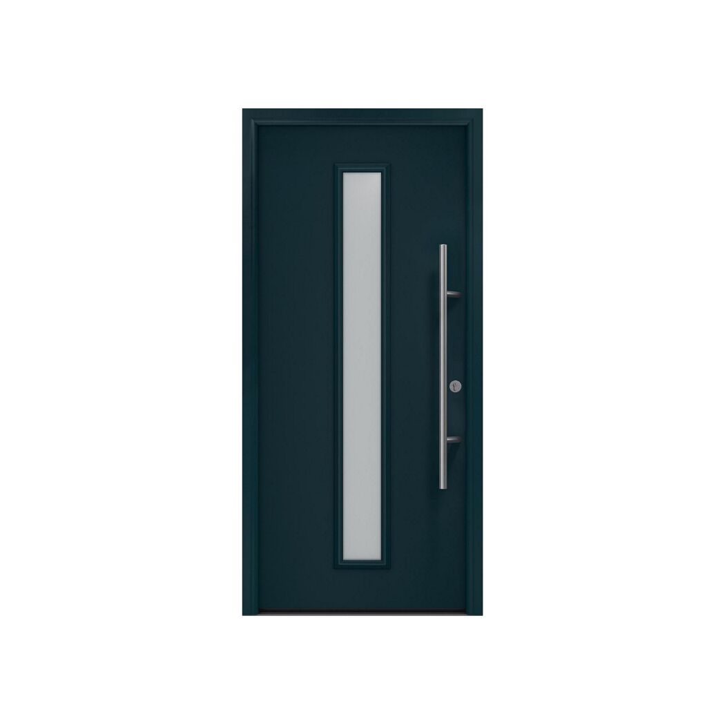 Alu-Stahlhaustür 'ISOPRO Secur IPS 020S' anthrazitgrau rechts 110 x 210 cm