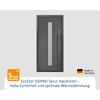 Alu-Stahlhaustür 'ISOPRO Secur IPS 020S' anthrazit metallic rechts 110 x 210 cm