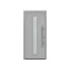 Alu-Stahlhaustür 'ISOPRO Secur IPS 020S' ral 9006 weißaluminium rechts 110 x 210 cm