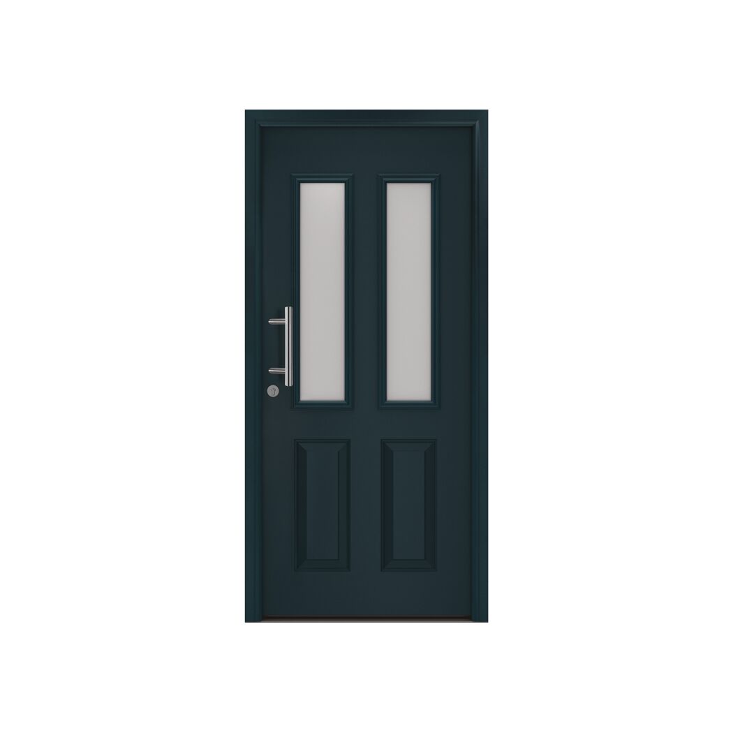 Alu-Stahlhaustür 'ISOPRO Secur IPS 410S' anthrazitgrau links 110 x 210 cm