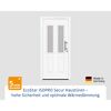 Alu-Stahlhaustür 'ISOPRO Secur IPS 410S' verkehrsweiß rechts 110 x 210 cm