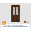 Alu-Stahlhaustür 'ISOPRO Secur IPS 410S' terrabraun rechts 110 x 210 cm