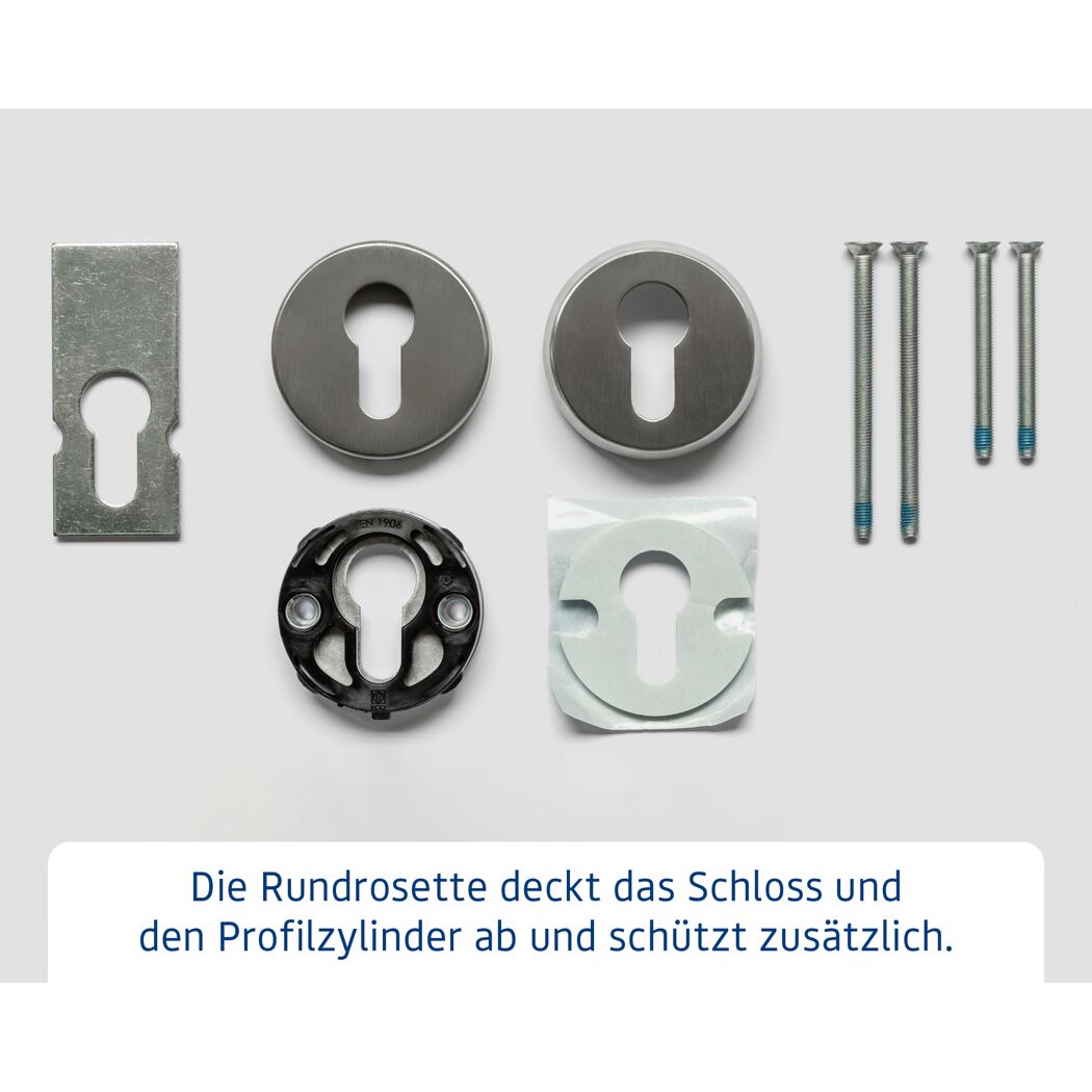 Alu-Stahlhaustür 'ISOPRO Secur IPS 410S' terrabraun rechts 110 x 210 cm