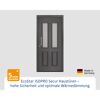 Alu-Stahlhaustür 'ISOPRO Secur IPS 410S' anthrazit metallic links 110 x 210 cm