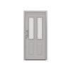 Alu-Stahlhaustür 'ISOPRO Secur IPS 410S' ral 9006 weißaluminium links 110 x 210 cm