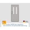 Alu-Stahlhaustür 'ISOPRO Secur IPS 410S' ral 9006 weißaluminium links 110 x 210 cm