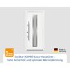 Alu-Stahlhaustür 'ISOPRO Secur IPS 700S' verkehrsweiß links 110 x 210 cm