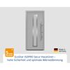 Alu-Stahlhaustür 'ISOPRO Secur IPS 020S' ral 9006 weißaluminium rechts 110 x 210 cm