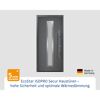 Alu-Stahlhaustür 'ISOPRO Secur IPS 020S' anthrazit metallic rechts 110 x 210 cm