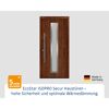 Alu-Stahlhaustür 'ISOPRO Secur IPS 020S' eichefarben dunkel links 110 x 210 cm
