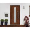 Alu-Stahlhaustür 'ISOPRO Secur IPS 020S' eichefarben dunkel rechts 110 x 210 cm