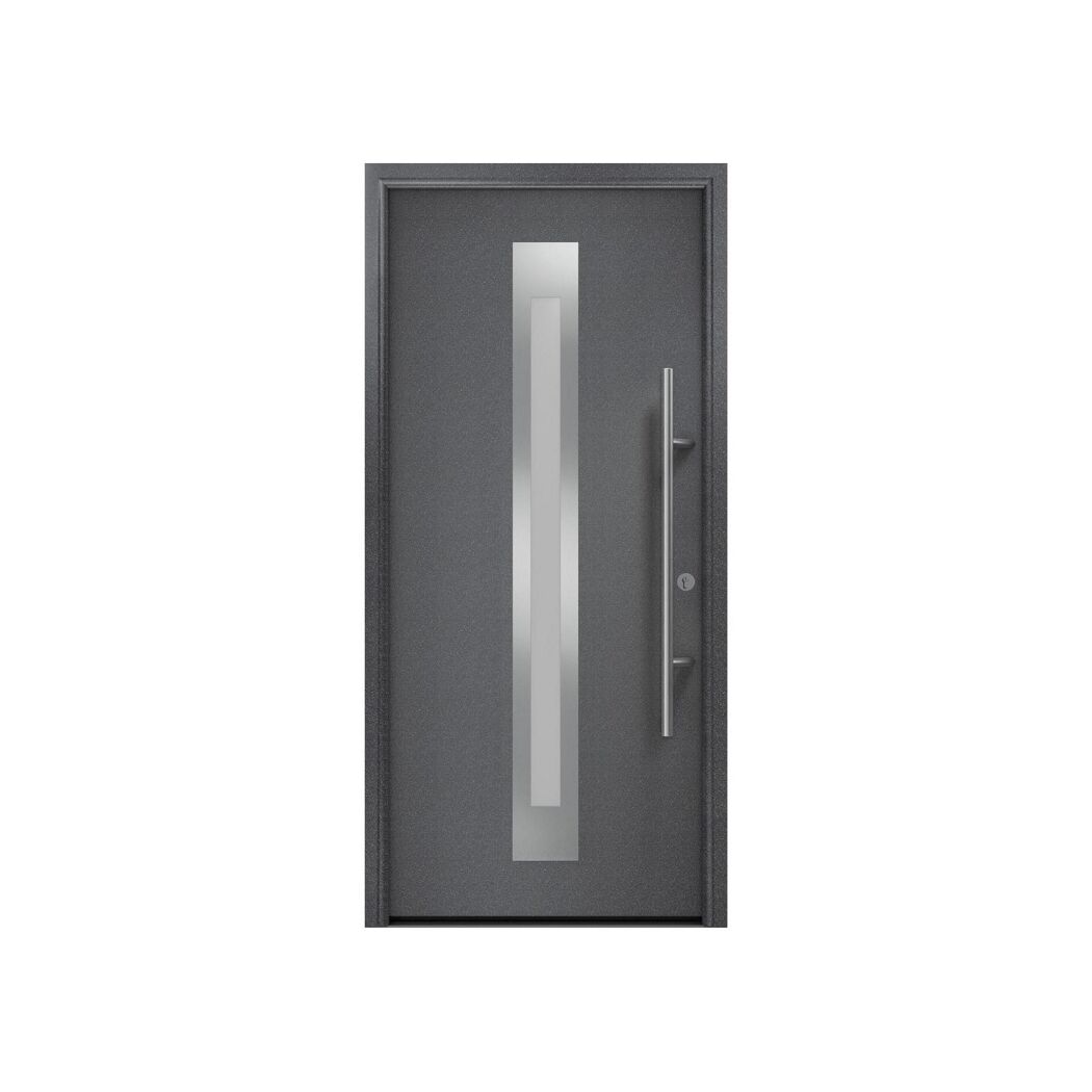 Alu-Stahlhaustür 'ISOPRO Secur IPS 770S' anthrazit metallic rechts 110 x 210 cm