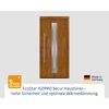 Alu-Stahlhaustür 'ISOPRO Secur IPS 780S' Golden Oak links 110 x 210 cm