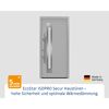 Alu-Stahlhaustür 'ISOPRO Secur IPS 780S' ral 9006 weißaluminium links 110 x 210 cm