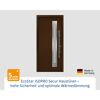 Alu-Stahlhaustür 'ISOPRO Secur IPS 770S' terrabraun rechts 110 x 210 cm