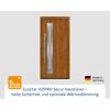 Alu-Stahlhaustür 'ISOPRO Secur IPS 770S' Golden Oak links 110 x 210 cm