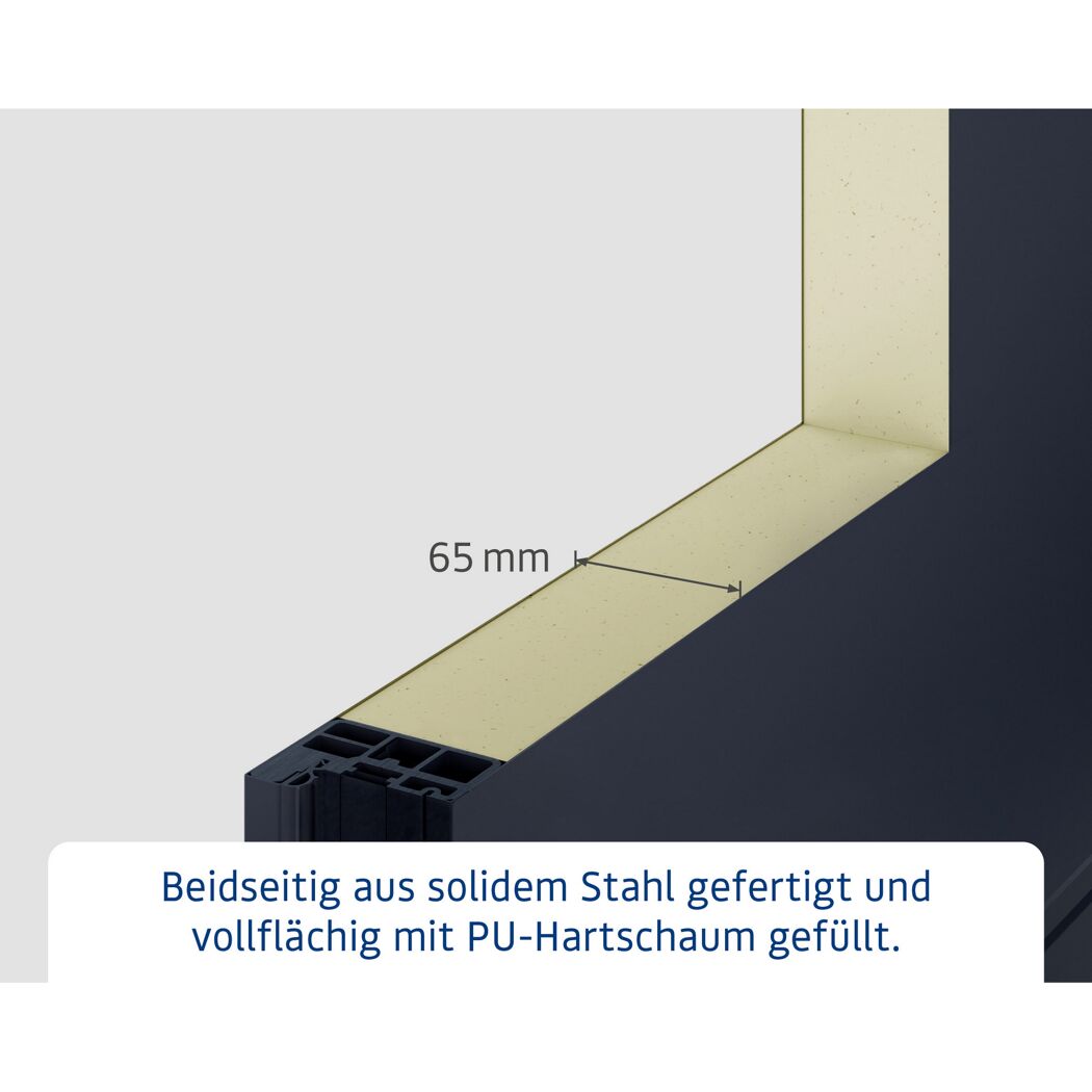 Alu-Stahlhaustür 'ISOPRO Secur IPS 770S' Golden Oak links 110 x 210 cm