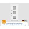 Alu-Stahlhaustür 'ISOPRO Secur IPS 770S' verkehrsweiß links 110 x 210 cm