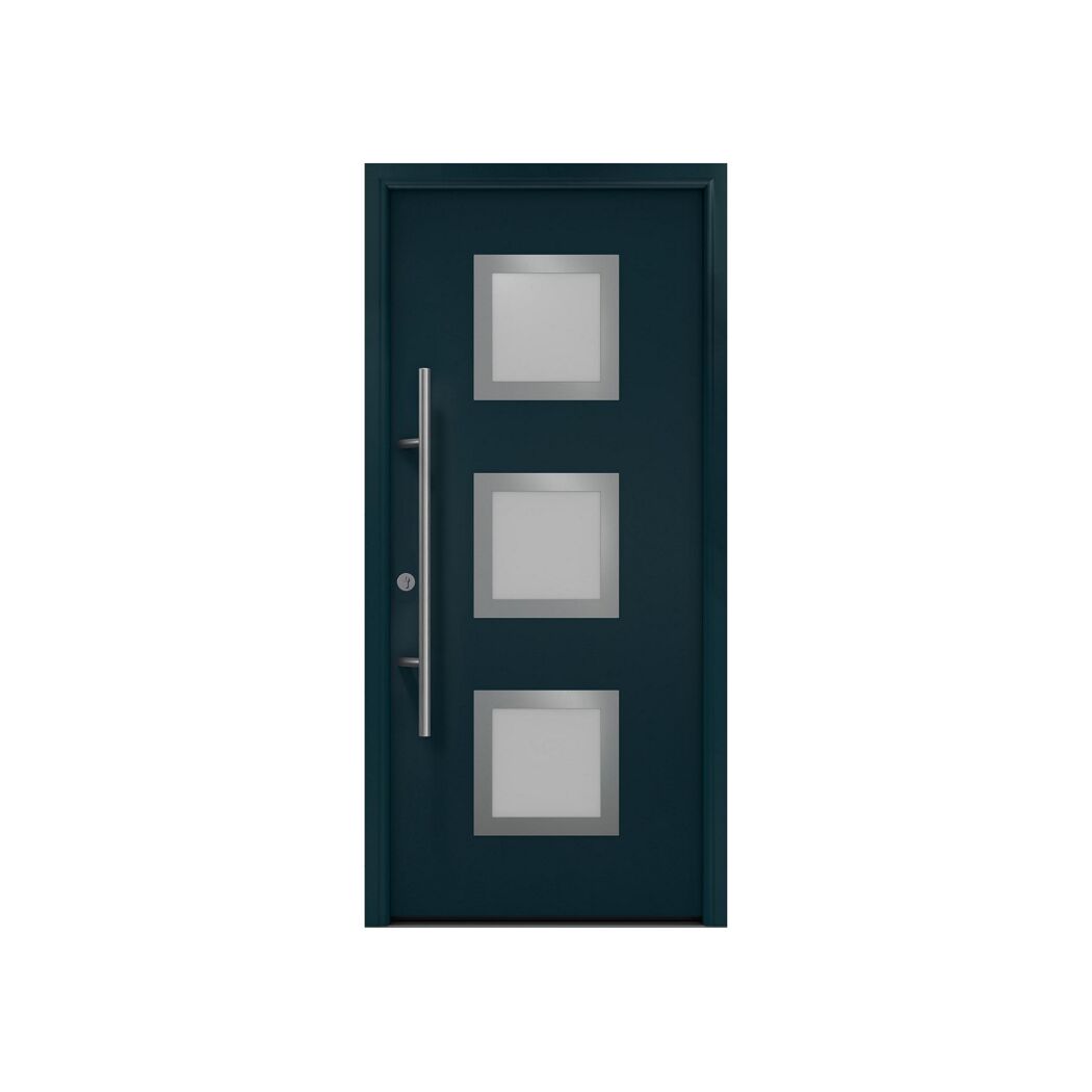 Alu-Stahlhaustür 'ISOPRO Secur IPS 770S' anthrazitgrau links 110 x 210 cm