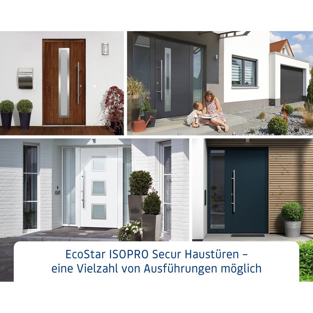 Alu-Stahlhaustür 'ISOPRO Secur IPS 780S' anthrazit metallic rechts 110 x 210 cm