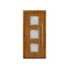 Alu-Stahlhaustür 'ISOPRO Secur IPS 810S' Golden Oak rechts 110 x 210 cm