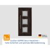 Alu-Stahlhaustür 'ISOPRO Secur IPS 810S' Night Oak links 110 x 210 cm