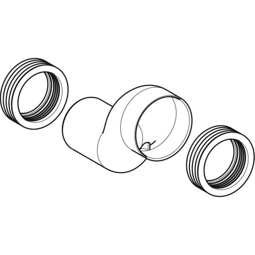 Anschlussstutzen-Set für Wand-WC weiß etagiert 7 cm