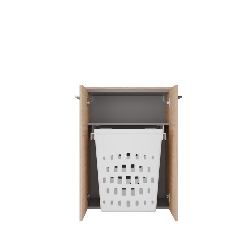 Midischrank 'B.Style' 60,2 x 82,6 x 32 cm Sandeiche mit Wäschekorb
