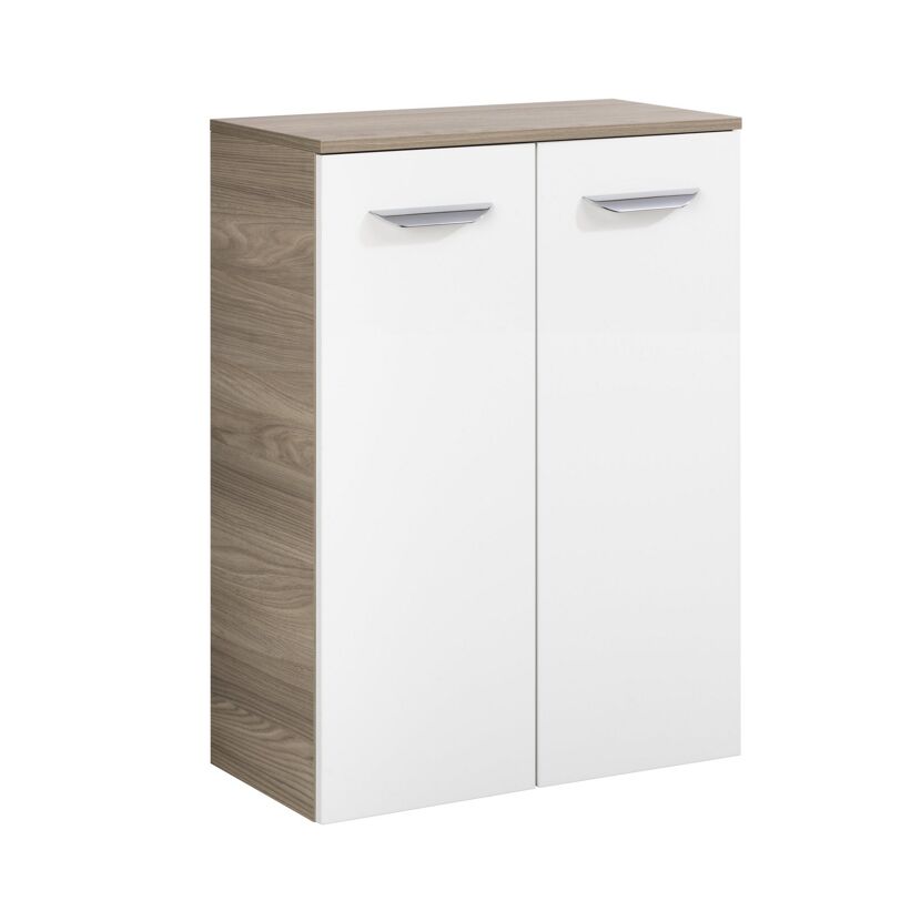 Midischrank 'Luxor' 60,2 x 82,6 x 32 cm Steinesche, weiß mit Wäschekorb