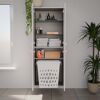 Hochschrank 'Verona' in Nussbaum/Weiß mit Wäschekorb