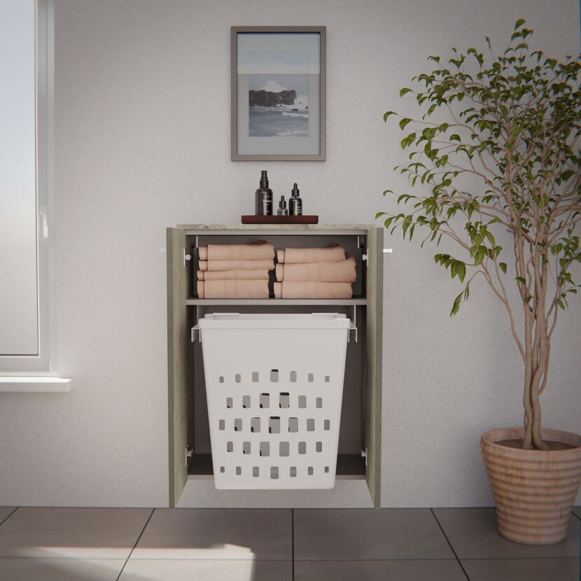 Midischrank 'B.Style' 60,2 x 82,6 x 32 cm Nature Oak mit Wäschekorb