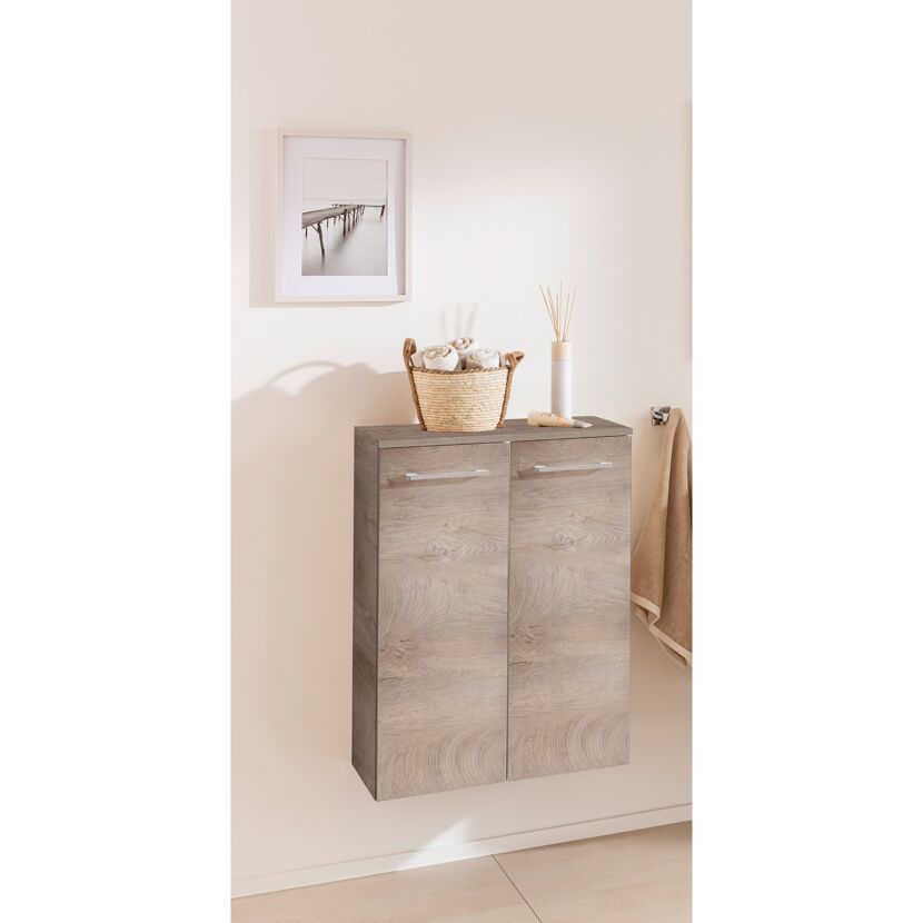 Midischrank 'B.Style' 60,2 x 82,6 x 32 cm Nature Oak mit Wäschekorb