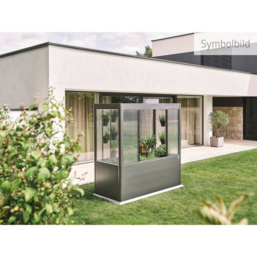 Gewächshaus 'Florentina' 2 x 0,5 m mini quarzgrau-metallic