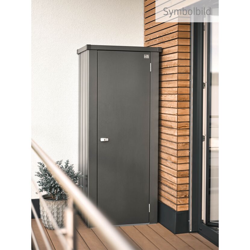 Terrassenschrank 'Julia' S high 77,7 x 180,9 x 40,9 cm dunkelgrau-metallic