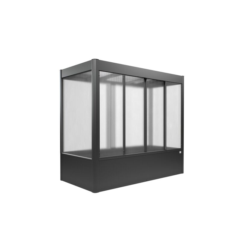Gewächshaus 'Florentina' 2 x 1 m mini dunkelgrau-metallic